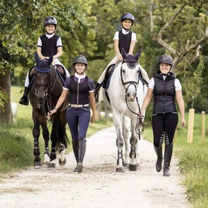 Women Equestrian Body <b>Protector</b> Vest EN13158 Certified Horse Riding Safety Jacket Spine Guard Zip Front Black Teal - Product Image 5