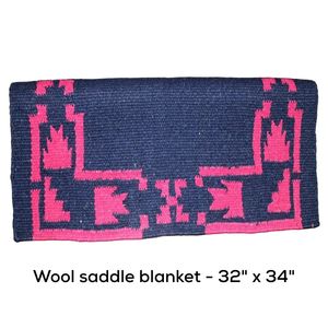 Manta de Lana para Silla de Montar Western 32x34 Turquesa Navajo de Alta Calidad Lista para Enviar a EE. UU. con Envío Gratuito - Product Image 3