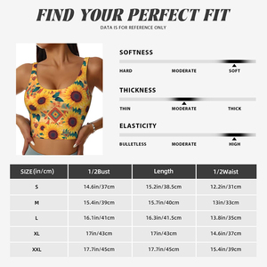 Sujetador Deportivo para Mujer con Estampado de Girasoles por Sublimación, Transpirable, de Alta Sujeción, Elástico en Cuatro Direcciones, para Yoga, Gimnasio y Deportes - Product Image 3