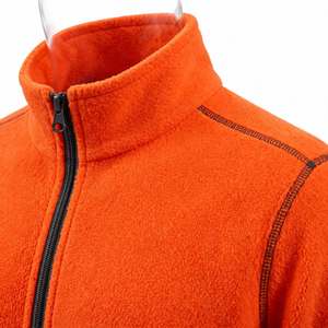Custom Vibrant Orange Full Zip Polar Fleece Jacket <b>Men</b> Stand Collar Warm Outdoor Winter <b>Thermal</b> Zipper Coat Heavyweight Casual - Product Image 3