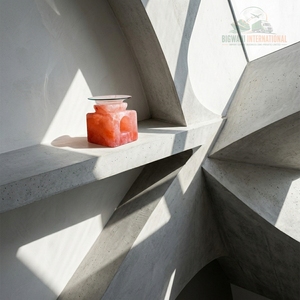 Diffuseur d'huiles essentielles en sel de roche cubique carré, porte-bougie chauffe-plat, brûleur d'arômes artisanal en sel rose de l'Himalaya naturel - Product Image 5