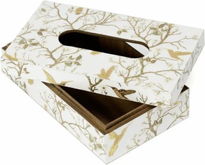 Resin Tissue Box with <b>Sticker</b> Pasting Painted Finish Handmade Elegant Design Customized Shape Florals Pattern Genuine - Product Image 5