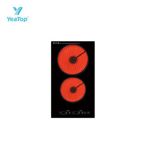 Table de cuisson <span class=keywords><strong>vitrocéramique</strong></span> encastrable 2 zones à commande tactile, plaque chauffante électrique <span class=keywords><strong>radiant</strong></span>, <span class=keywords><strong>cuisinière</strong></span> de cuisine en verre – Meilleures ventes - Product Image 4