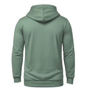 Sweat à capuche zippé pour homme, style streetwear, coupe classique, grammage lourd 400g, tricoté, anti-boulochage, uni, doublure polaire hiver, 100% - Product Image 2