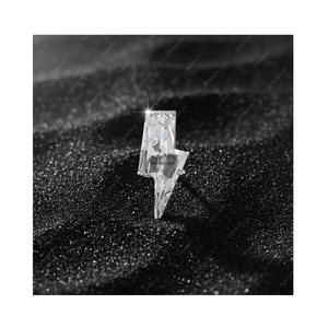 GIA IGI Certified 6ct D VVS VS Lab Grown Diamond Lightning Strike Fine Gold 925 Sterling Silver Plated Stud Earring <b>Gift</b> Him Her - Product Image 1