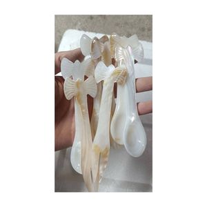 Cucharas de Nácar en Forma de Media Luna, Venta al por Mayor, Estilo Lujoso, Mini Cucharas de Concha de Ostra, Se Venden por Juego a Precio Económico - Product Image 2