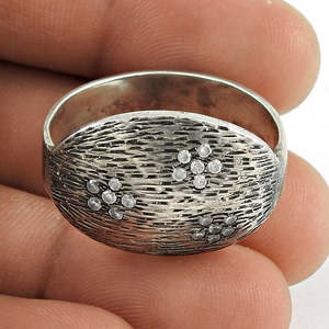 Hermoso Anillo Solitario de Circonia Cúbica Modal Blanca, Elaborado en Plata de Ley 925, Anillo Bohemio Más Vendido a un Precio Razonable - Product Image 3