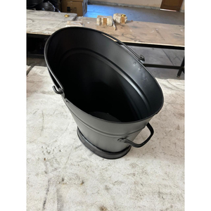 Black Metal Coal Hod With Dual Gold Handles Traditional Fireside Coal Scuttle Bucket for Indoor Fireplace And Wood <b>Burner</b> Fuel - Product Image 3