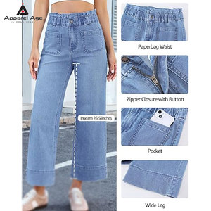 High Quality Custom Design <b>Women</b> <b>Jeans</b> Trousers Breathable Lightweight Skinny Fit Young <b>Jeans</b> High Street Style - Product Image 5