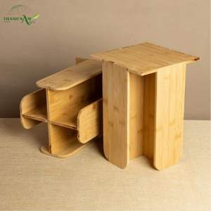 Organisateur de sol moderne et durable en bambou pressé, design pliable peint, multi-compartiments pour la vaisselle et le stockage alimentaire - Product Image 6