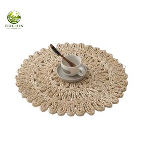 Round Water Hyacinth Placemat Natural Handwoven <b>Table</b> <b>Mat</b> for Dining Room Kitchen Rustic Home Decor Supplier - Product Image 2