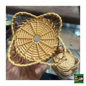 Woven Rattan Coaster From Vietnam Crafted With Natural Cane For Protecting Wood Table Surface From Drink Stains - Product Image 2