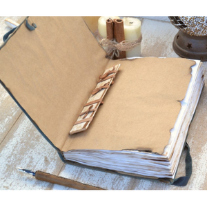 Journal en cuir suédé véritable fait main, journal rustique, carnet de voyage avec fermeture à ruban esthétique, pages vintage - Product Image 6