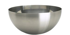 Luxury Silver Metal Decorative Serving Bowl Stainless Steel Salad Fruit Bowl with Wood Legs Scalloped Edge <b>Tabletop</b> Home Decor - Product Image 6