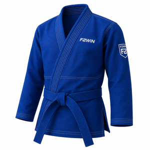 ชุดยูโด F2WIN BJJ สีขาว สำหรับผู้ใหญ่ แบบยูนิเซ็กซ์ ผ้าฝ้าย พร้อมเข็มขัดสีดำ ทรงปกติ แห้งเร็ว ไร้ตะเข็บ - Product Image 5