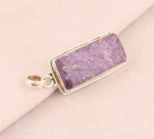925 pendentif en argent Sterling Design Unique pendentif Charoite bijoux en pierres précieuses pendentif fait main bijoux anciens cadeaux pour femme - Product Image 2
