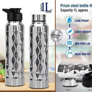 Bouteille en acier écologique avec tasse Cuisine et verres de table Bouteilles d'eau en cuivre pur disponibles à un prix abordable - Product Image 1