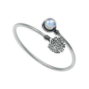 Fashion Bangle Symbolic <b>Gemstone</b> <b>Bracelets</b> Silver-Plated Handmade Adjustable Charms Nature Spiritual Motifs Bohemian Style - Product Image 4