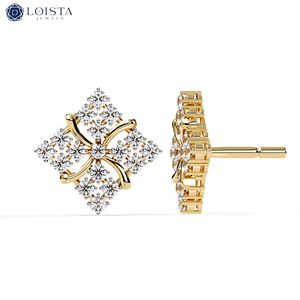 Boucles d'oreilles en diamant cultivé en laboratoire, taille brillant rond, style classique, bijoux de mariage pour femmes, certifiées IGI - Product Image 3