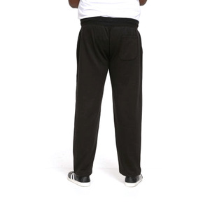 Custom Men's Black Sweatpants Loose Fit Open Hem Fleece <b>Trousers</b> <b>Elastic</b> <b>Waist</b> Drawstring Casual Straight Leg Pants for Men - Product Image 3
