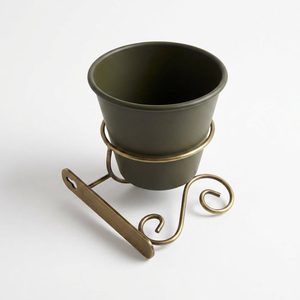 Handmade Olive Brass 16cm Iron <b>Wall</b> Planter for Home <b>Decor</b> & Weddings - Product Image 3