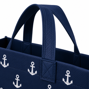 Navy Blue Custom Printed Nonwoven Felt Tote <b>Bag</b> <b>Medium</b> <b>Size</b> Hand Length Handle Shopping <b>Bag</b> for Daily Use - Product Image 2