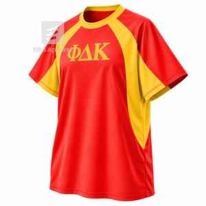Custom NSPDK Sorority Breathable Raglan T-<b>Shirt</b> with Embroidered Logo Front red <b>gold</b> casual short Sleeve for Female - Product Image 2