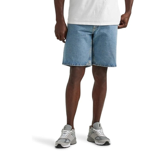 Pantalones Cortos Bermuda de Mezclilla Lavada Azul Claro para Hombre, Cintura Media, Cierre de Botones, Estilo Casual, 100% Algodón, Tela de Lona Transpirable - Product Image 1