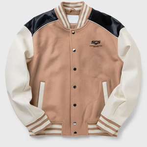 ออกแบบโลโก้ของคุณเอง เสื้อแจ็คเก็ต Letterman แบบกำหนดเอง ไซส์ใหญ่ ระบายอากาศได้ดี สีสันหลากหลาย เสื้อแจ็คเก็ตฤดูหนาวสำหรับผู้ชาย - Product Image 1