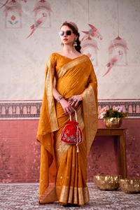 Indian Stunning Printed with Zari Weaving Work Elegant Saree for Festive Party and Wedding Occasion for Women Fancy Wear - Product Image 5