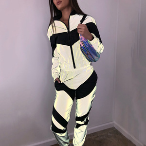 Women Gray Pink Color Blocking Sporty <b>Jogger</b> Pants Elastic Waist Quick Dry <b>Lightweight</b> Full Length Loose Fit - Product Image 5