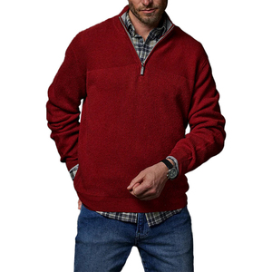 Cardigan en tricot pour homme avec fermeture éclair, col rabattu, couleur unie, pull d'hiver anti-boulochage - Product Image 4
