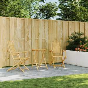 Ensemble bistrot pliable 2 places en bambou naturel pour jardin - Product Image 3
