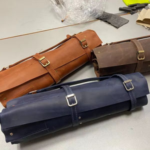 Sac à couteaux de chef classique en cuir véritable durable de haute qualité, portable, personnalisé, pour ranger les outils, professionnel LKR-0375 - Product Image 1