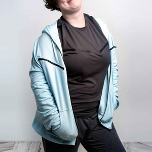 Sweat à capuche en polaire color block pour femme, style streetwear professionnel, nouvelle collection 2026 - Product Image 2
