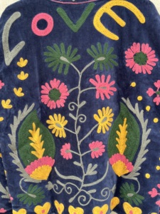 Indian <b>Velvet</b> Suzani <b>Jacket</b> Floral Embroidery Vintage Short Coat Handmade Cotton Fabric Breathable Eco-Friendly Autumn <b>Jacket</b> - Product Image 5