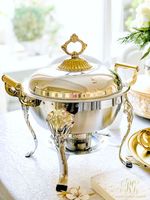 Chauffe-Plats Professionnel en Acier Inoxydable pour Buffet, Équipement de Banquet, Plateau de Service Alimentaire, Design Moderne et Luxueux, 100 Pièces