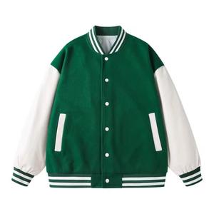 2025 Custom University Cotton Fleece Breathable Square Collar Winter Varsity Baseball Jacket for <b>Men</b> Wholesale Coated Processing - Product Image 1