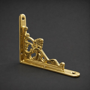 SHUBHAM Vintage Brass Tone Metal <b>Corner</b> Shelf <b>Bracket</b> Wall Mounted Decorative Support Ornamental <b>Corner</b> <b>Bracket</b> <b>for</b> Home Decor - Product Image 2