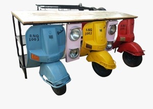 Industrial Furniture Luxury Classic Design Vintage Scooter <b>Bar</b> Counter <b>Table</b> Wine Rack Scooter <b>Bar</b> <b>Table</b> - Product Image 6