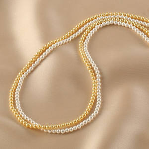 Exquisite Women's Luxurious Design <b>Necklace</b> <b>Fashion</b> <b>Layered</b> Neck Chain with Pearl Rice Beads Simple Elegant Collarbone Chain - Product Image 2
