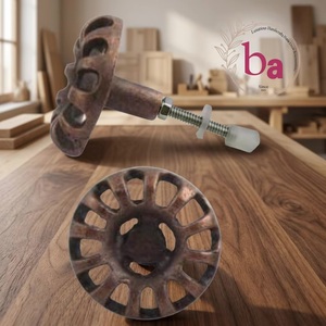 Poignée de meuble en fonte rustique industrielle Ba pour cuisine, salon, bureau à domicile, design durable et écologique - Product Image 1