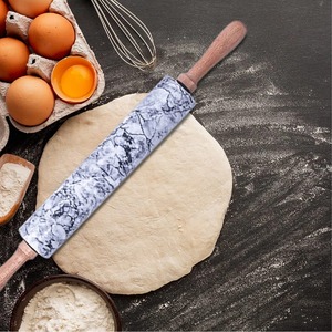 Rouleau à pâtisserie en marbre de designer robuste avec support, idéal pour la pâtisserie, les pâtes et les projets de modelage d'argile, vente en gros depuis l'Inde - Product Image 3