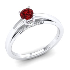 REYES Wholesale Price 925 Sterling <b>Silver</b> Moissanite Engagement <b>Rings</b> For Women Natural Red <b>Garnet</b> Birthstone Fine Jewelry - Product Image 2