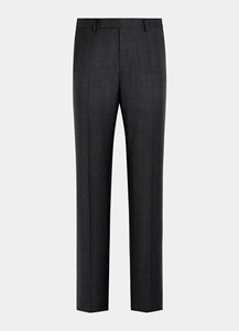 Costume d'affaires sur mesure en gros pour hommes, gris foncé à carreaux, avec blazer et pantalon ajustés, coupe moderne slim - Product Image 6