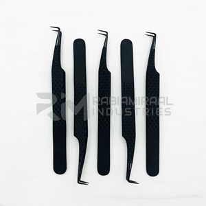 ปลายไฟเบอร์ RMI สีดำเคลือบด้วยผงสีดำ พร้อมแหนบสแตนเลสสำหรับต่อขนตา ขายส่ง แหนบสแตนเลสแบบยั่งยืน - Product Image 4