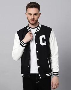 Factory Custom <b>Men</b> Wool Blend Eco-Friendly Winter Varsity <b>Jacket</b> White Sleeve <b>Letter</b> Embroidery Chenille Streetwear Letterman - Product Image 2