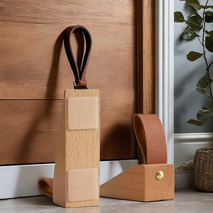 Tapón de puerta de cuero de madera Retro hecho a mano, diseño moderno, acentos de vida en el hogar para hoteles y artículos de regalo para mejorar el hogar - Product Image 5