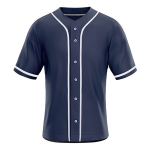 Maillot de baseball personnalisé de haute qualité pour hommes, vente en gros, couleur unie, respirant, en polyester, entièrement boutonné, vêtements de sport - Product Image 3