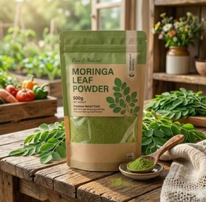 Polvo de Hoja de Moringa Herbal Pura, Extracto Herbal de Alta Calidad, Grado Alimenticio, Apoyo para la Salud y Bienestar, a Granel, de la India - Product Image 1